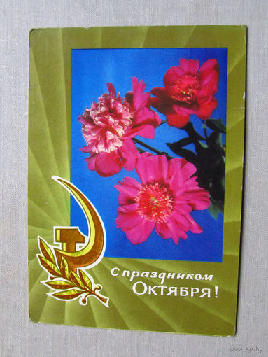 С025-03-0506 Открытка С праздником октября 7 ноября Художники Кузнецов Пачулин Фото Круцко 1971 Подписана Прошла почту