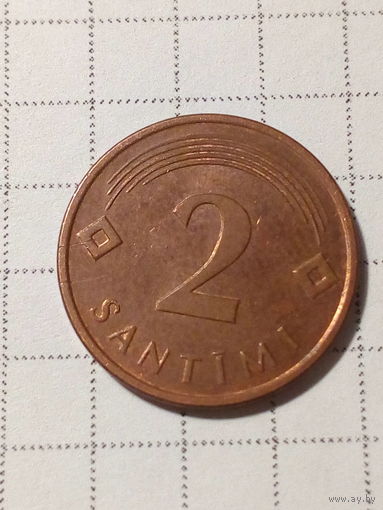 2 сантима Латвия 2007 год