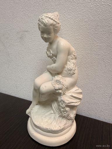 Статуэтка винтажная Нимфа на камне, гипс, СССР, 1970-1990 гг