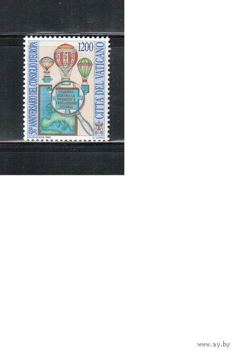 Ватикан-1999,(Мих.1302) ** , Европа, Карта, Воздушныйй шар (одиночка)
