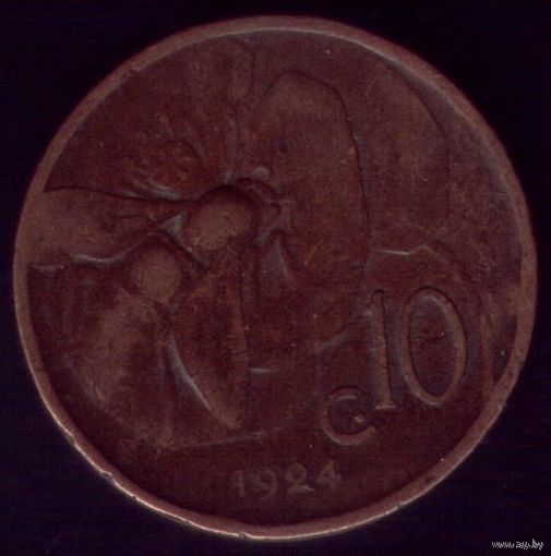10 чентезимо 1924 год Италия