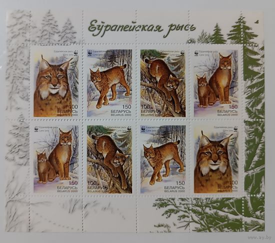 Европеская рысь. Беларусь, 2020, лист