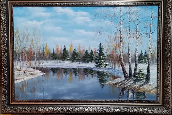 Картина маслом "Март"