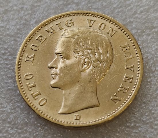20 марок 1905 . Золото. UNC. Бавария