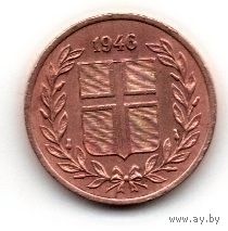 РЕСПУБЛИКА ИСЛАНДИЯ. 1 ЭЙРЕ 1946