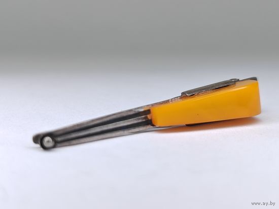 Зажим для галстука Янтарь Серебро 875 пр. (2ЯК) СССР