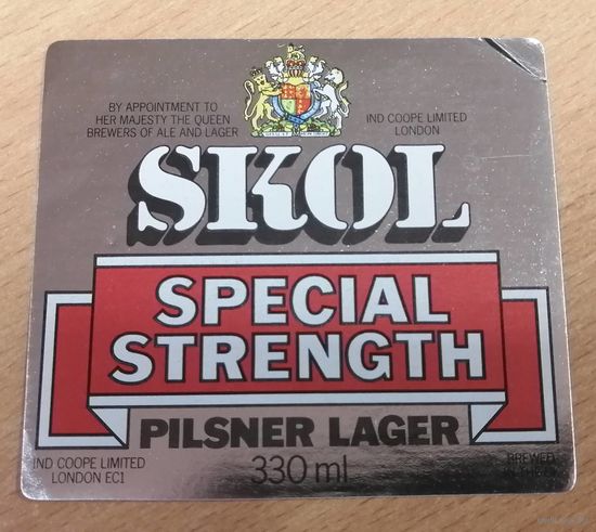 Этикетка пива SKOL Великобритания М453