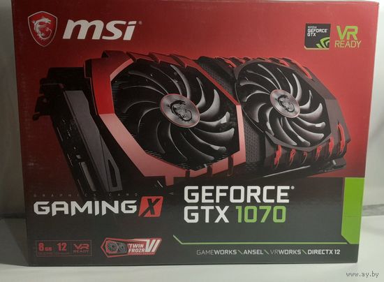 Коробка от видеокарты MSI GTX 1070 GAMING X