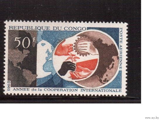 Конго-1965,(Мих.82)  **  ,  Сотрудничество