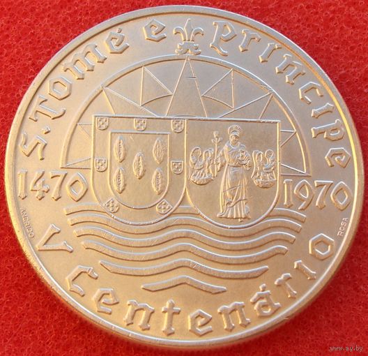 Сан Томе и Принсипи. 50 эскудо 1970 год  KM#21  "500 лет открытию Сан-Томе и Принсипи" Тираж: 150.000 шт