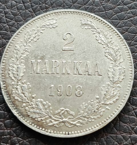 2 марки 1908 для Финляндии.  Николай Второй. UNC .Высокий MS. Ярчайшая