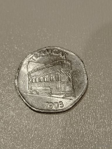 Транспортный жетон, 20 пенсов. Великобритания