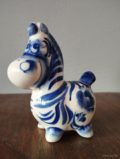 Статуэтка фарфоровая Зебра, Гжель