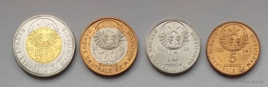 Мавритания 5, 10 ,25, 50 угий 2009 - 2010 г. Комплект 4 шт.