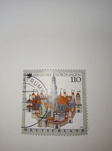 Марка Германия 1998 год 1100 лет Нёрдлингену 110