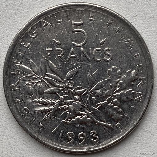 Франция 5 франков 1993 г.