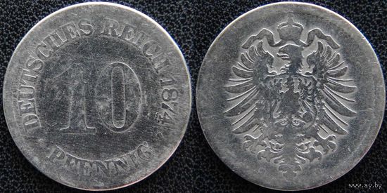 YS: Германия, Рейх, 10 пфеннигов 1874E, KM# 4