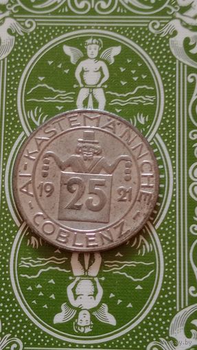 Германия нотгельд Кобленц 25 пфеннигов 1921