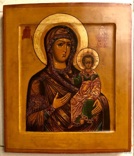 Смоленская Пресвятая Богородица "Одигитрия". Центральная Россия, 19й век.