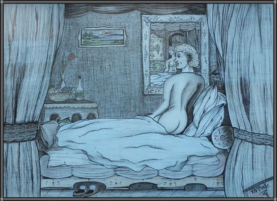 Женщина. Образ, смешанная техника, бумага 2008, Котов Олег