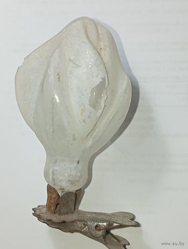 Игрушка на ёлку , Бутон Хлопок  , винтаж , стекло , СССР . С рубля