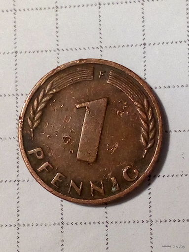 1 пфенниг ФРГ 1950 F год