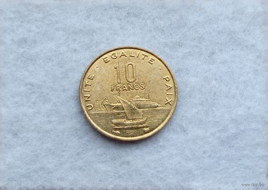 Werty71 Джибути 10 франков 1996 Корабль