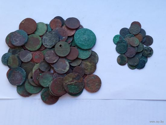 Лот медных "кружков" + баратинки , 360 г , с 1 рубля .