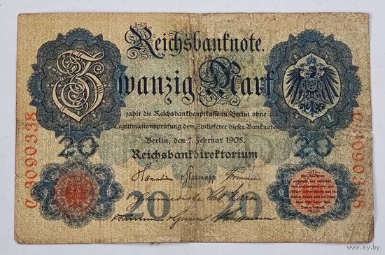 1908 год Германия 20 марок