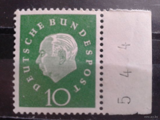 ФРГ 1959 Бундеспрезидент, стандарт Михель-0,5 евро