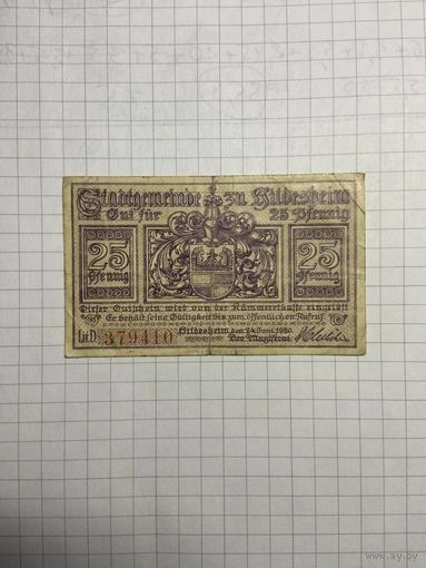 Нотгельд 25 пфеннигов 1921 год. -2112