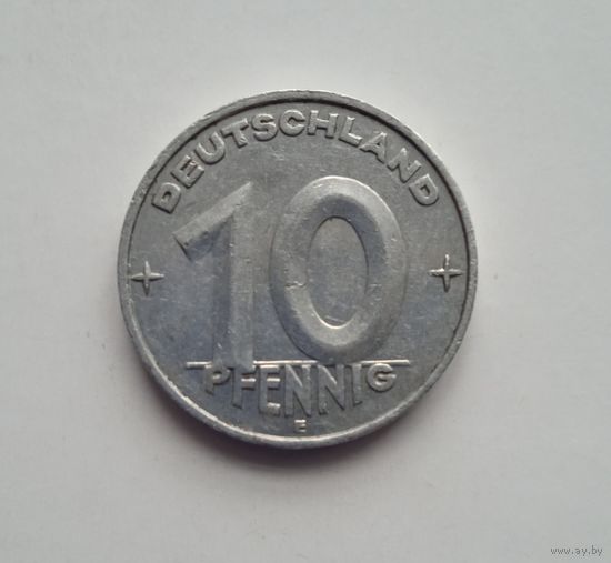 ГДР  10 Пфеннигов 1952 Е (нечастая)