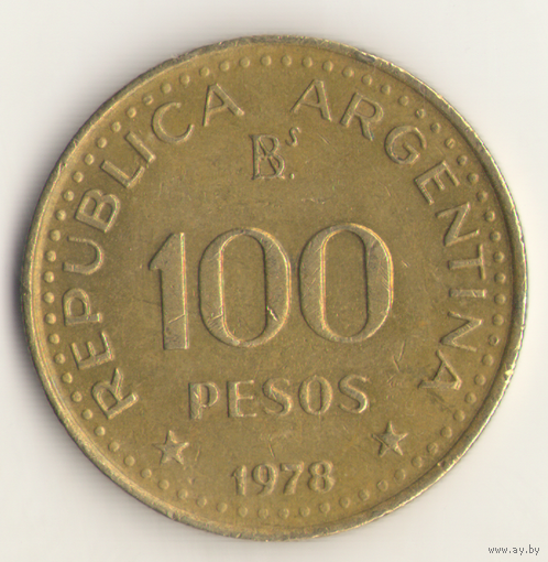 100 песо 1978 г. 200 лет со дня рождения Хосе де Сан-Мартина.