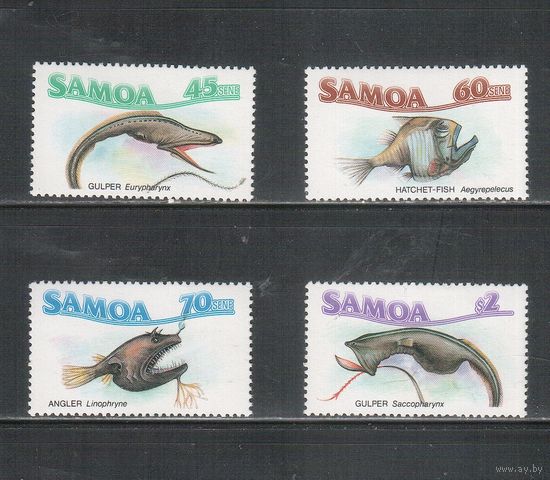 Самоа -1987 (Мих.612-615) , ** , Морская фауна, Рыбы,(полная серия)
