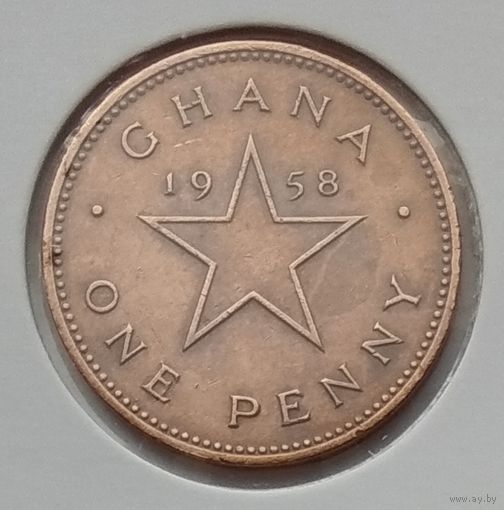 Гана 1 пенни 1958 г. В холдере