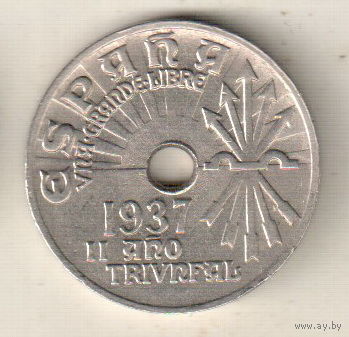 Испания 25 сентимо 1937