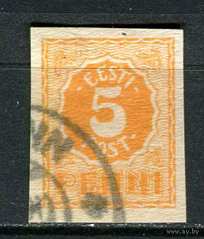 Эстония - 1919 - Цифры 5P - [Mi.6] - 1 марка. Гашеная.  (Лот 86FP)-T25P26