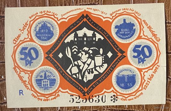 Нодгельд 50 пфеннигов 1921 год. Билефельд. Веймарская республика