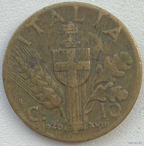 Италия 10 чентезимо 1940 г.