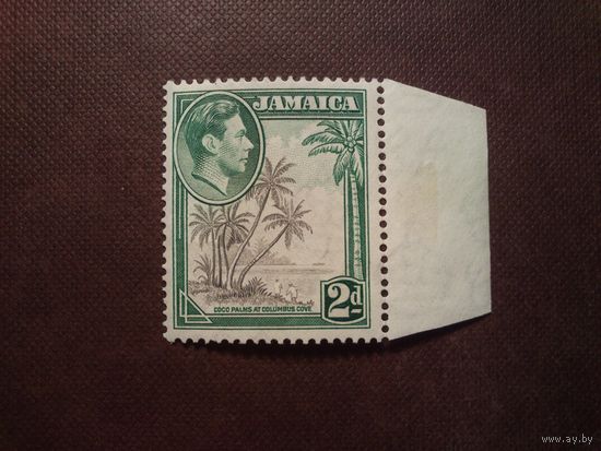 Британская Ямайка 1938/51 гг.Король Георг VI и Кокосовые пальмы в бухте Колумбус./01а/