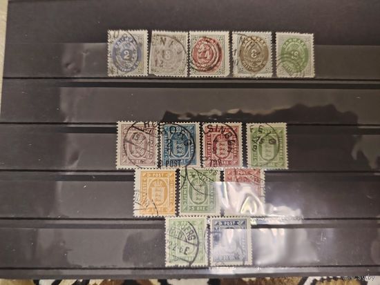 Лот дорогих гашенных марок Дании