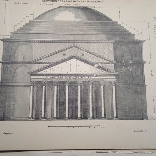 ПАНТЕОН В РИМЕ. Таб.3   Гравюра энциклопедическая 20век. 37х28см.   РАСПРОДАЖА КОЛЛЕКЦИИ.