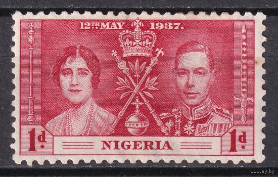21.BrKS. Великобритания. Колонии.  Нигерия. Коронация Георга VI и Елизаветы. 1937 г. 1P.  Mi.#43.
