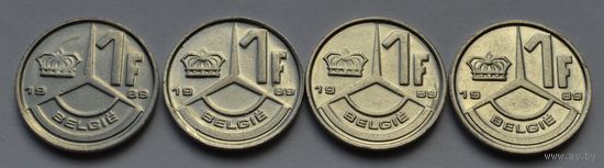 Бельгия 1 франк, 1989 г. Надпись на голландском. Осталась одна.