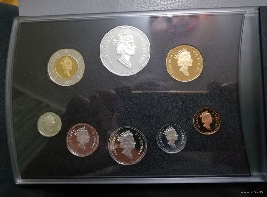 Престиж сет 1998 г. 8 монет в серебре 925 пр. 125 лет конной полиции