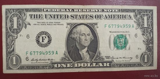 1 доллар США 1969 года, F (ATLANTA). Торг