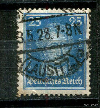 Рейх (Веймарская республика) - 1926/1927 - Иоганн Вольфганг фон Гёте 25Pf - [Mi.393] - 1 марка. Гашеная.  (Лот 13JH)-TG2P25