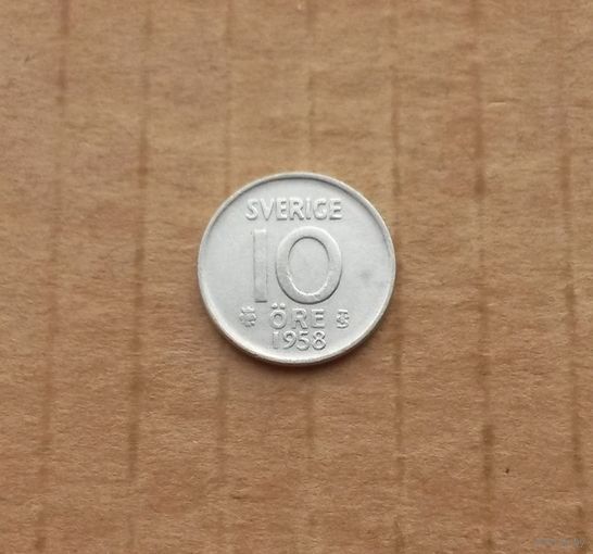 Швеция, 10 эре 1958 г., биллон