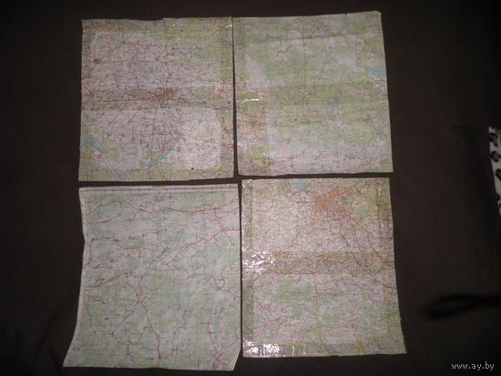 Карты Минск,Любешов,Кузнецовск,Давид-городо к,Жидковичи,Слуцк и др.39х34 см.70-е г.С рубля.