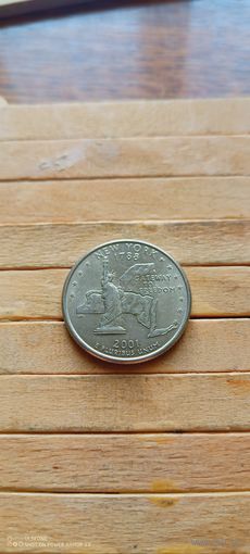 США 25 центов (квотер) 2001 г. Р. Штат Нью-Йорк